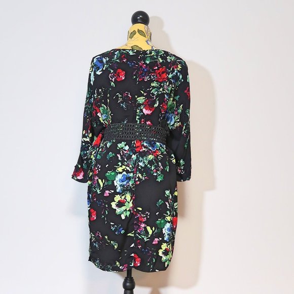 Anthropologie Maeve Floral Batwing Mini Dress Small - Picture 6 of 13